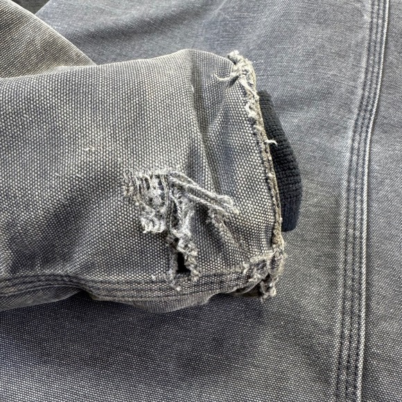 Carhartt Mens Work CQ185 Coat Jacket Quilted Lined‎ Black Faded Distressed - Picture 11 of 12